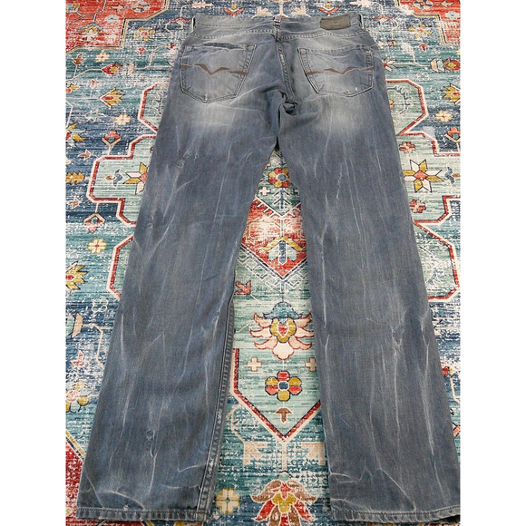 VTG Y2k Guess Jeans Robertson Slim 1981 Distressed/Purple Pocket Men's 30 X 33 - Picture 1 of 13
